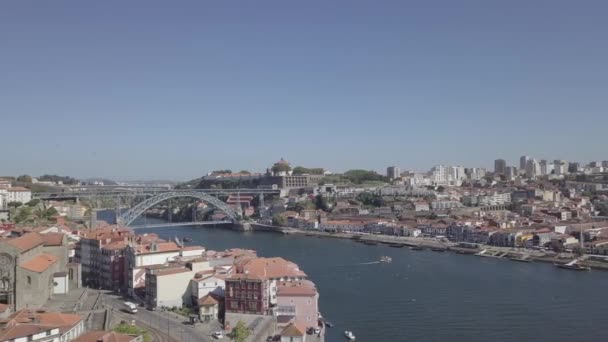 Eine Luftaufnahme Der Algarve Portugal Unter Dem Klaren Himmel — Stockvideo