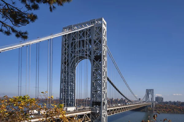 A view of the George Washington Bridge from Fort Lee Historic Park in Fort Lee, New Jersey.