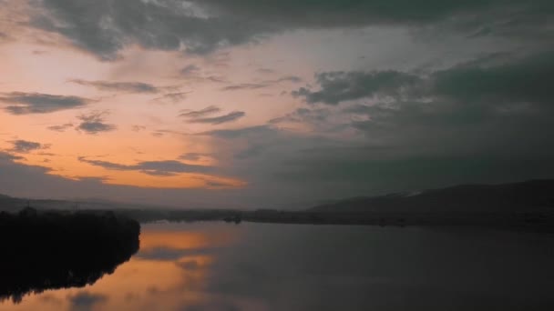Solnedgång Berget Den Vackra Himlen — Stockvideo