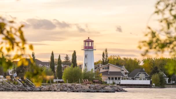 Timelapse Del Faro Del Lago Sylvan Sylvan Lake Alberta Canadá — Vídeos de Stock