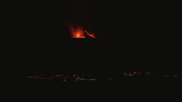 Fuoco Nel Cielo Notturno — Video Stock