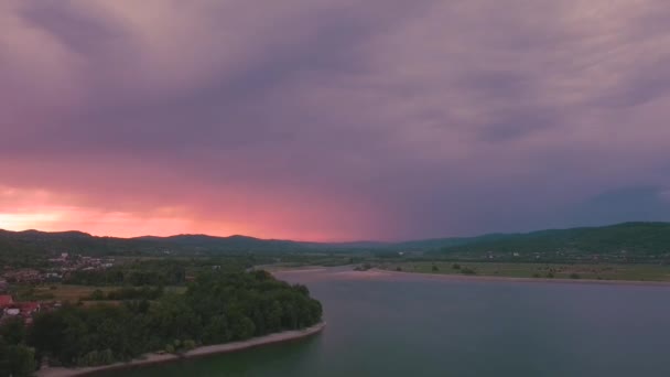 Krásná Krajina Jezerem Pozadí — Stock video