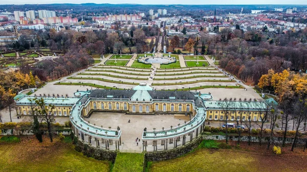Een Luchtfoto Van Het Prachtige Stadsgezicht Van Potsdam Duitsland — Stockfoto