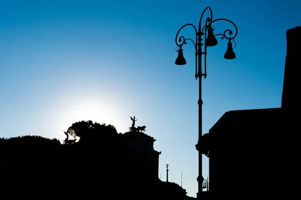 Outline Shadows City Landmarks Lampost Afternoon — Stock Photo, Image