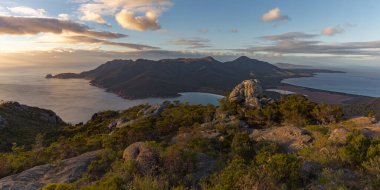 The Wineglass Bay, Freycinet seen from Mount Amos clipart