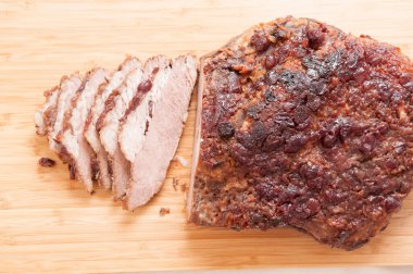 braised brisket made for Passover feast holiday with craberry topping clipart
