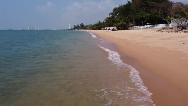 Bela Praia Com Ondas Mar — Vídeo de Stock