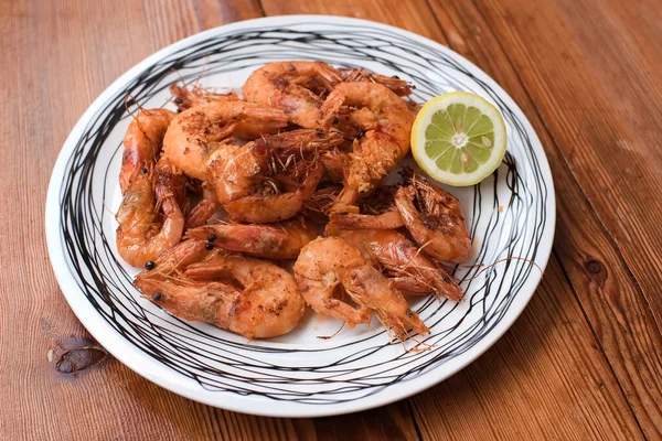 Fried shrimp, traditional appetizer of Greece, Greek Cooking
