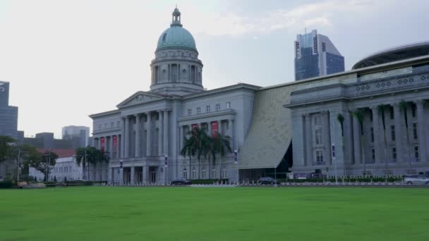 싱가포르 2021 View National Gallery Singapore Museum Downtown Singapore — 비디오