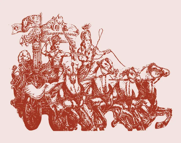 Beautiful Drawing Hindu Epic Mahabharata Lord Krishna Showing Vishwaroopa Gita — Stock Photo, Image