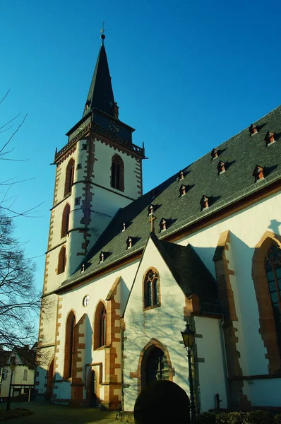 Sankt Ursula Kyrkan Oberursel Taunus Hessen Tyskland Stiftelserna Pekar 1200 — Stockfoto