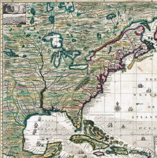 Eine Karte Des Britischen Empire Amerika London 1733 — Stockfoto