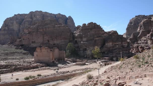 ヨルダンのペトラの古代都市の遺跡は — ストック動画