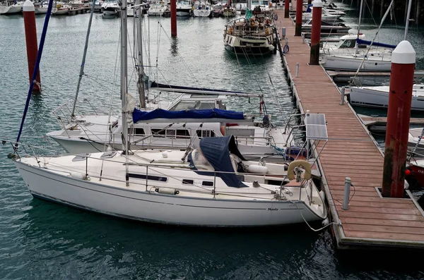 Greystones Ireland Mar 2020 Yachts Docked Pier Harbour Marina Greystones — Stock Photo, Image