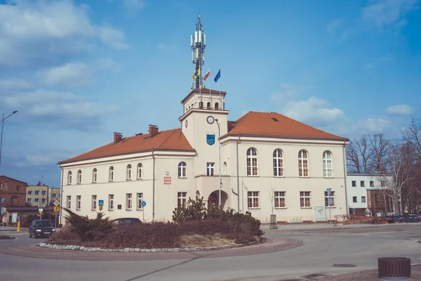 Laziska Gorne Poland Mar 2021 Wide View Town Hall Laziska — Stock Photo, Image