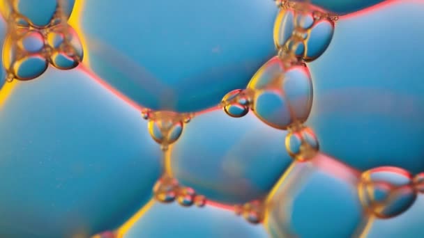 液体中の抽象的なネオン泡は — ストック動画