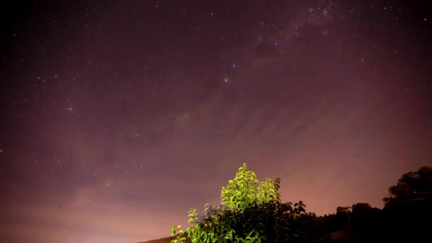 Beau Ciel Nocturne Avec Étoiles — Video