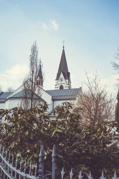 Tower Church Our Lady Queen Holy Rosary Laziska Gorne Seen — Stock Photo, Image