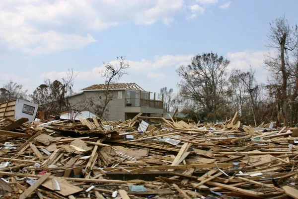 Окси Государства Сен 2005 Широкоугольный Снимок Разрушения Зданий Результате Урагана — стоковое фото
