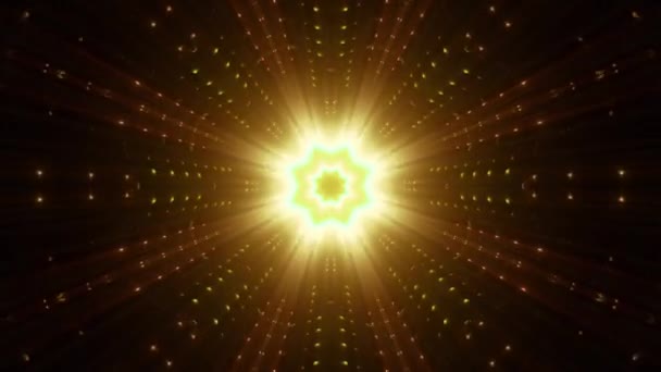 Uma Ilustração Formas Geométricas Luzes Brilhantes Vermelhas Com Padrão Caleidoscópio — Vídeo de Stock