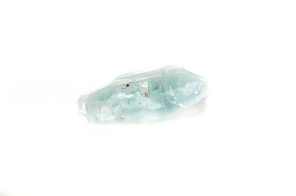 Ανοιχτό Μπλε Beryl Κόσμημα Κοπεί Κρύσταλλο Λευκό Φόντο — Φωτογραφία Αρχείου