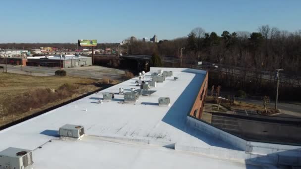 Aerial View Modern Greensboro City Skyline Daytime — Stock Video