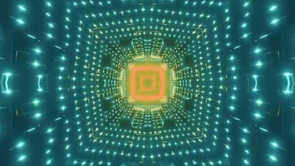 Una Ilustración Formas Geométricas Luces Brillantes Rojas Con Patrón Caleidoscopio — Vídeo de stock
