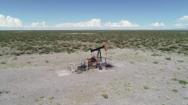 Gato Bomba Trabajando Campo Petrolífero — Vídeo de stock