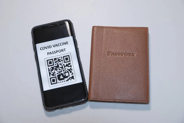 Passaporte Código Pessoal Com Informações Criptografadas Tela Smartphone — Fotografia de Stock