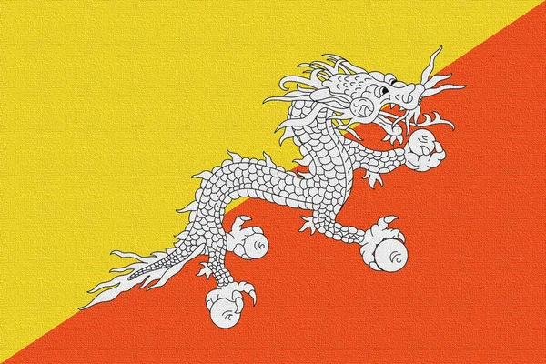 Illustration Bhutans Nationella Flagga — Stockfoto