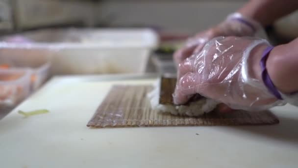 Een Close Shot Van Handen Van Een Fornuis Maken Veganistische — Stockvideo