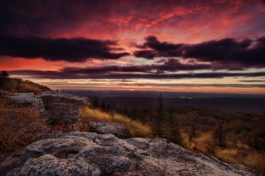 A beautiful shot of sunset at Bear Rocks in West Virginia clipart