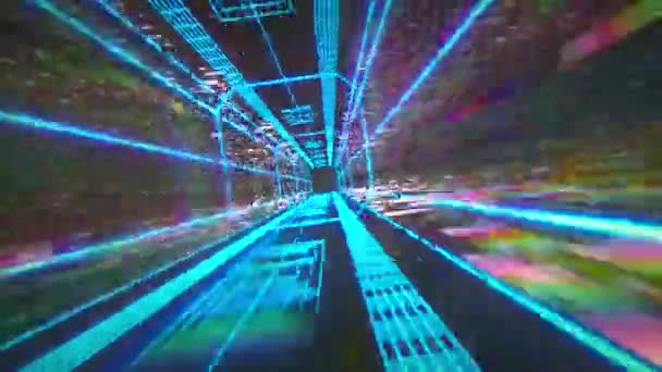 Cool Futuristisk Bakgrund Med Neonljus — Stockvideo