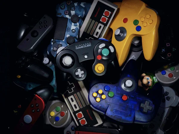 Hamburg Germany Dec 2020 Some Controllers Game Consoles Old Controllers — Stock Photo, Image