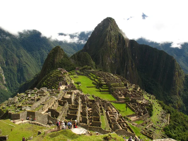 Classic View Ofmachu Picchu Mountain Wonders World — Stock Photo, Image