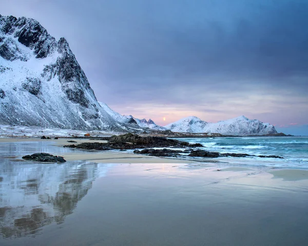 Schöne Aussicht Auf Die Lofoten Inseln Winter Norwegen — Stockfoto