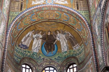 the colorful mosaics of the Basilica of San Vitale in Ravenna, Italy clipart
