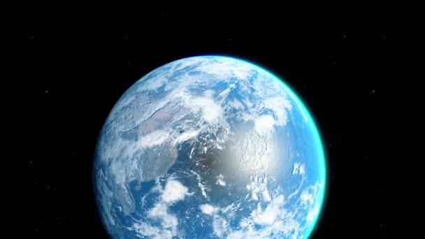 Красивая Иллюстрация Вращения Планеты Земля Своей Оси — стоковое видео