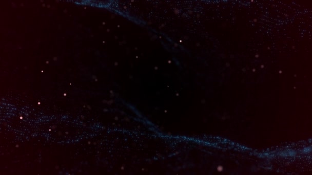 Karanlık Uzayda Işıklandırılmış Noktaları Olan Geleceksel Arkaplan — Stok video