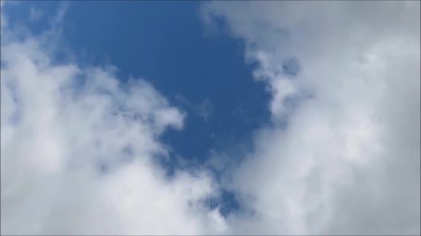 Low Angle View Blue Cloudy Sky Sunny Day Shot — Stockvideo