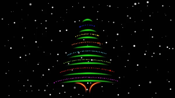 Illustrazione Astratta Albero Natale Colorato — Foto Stock