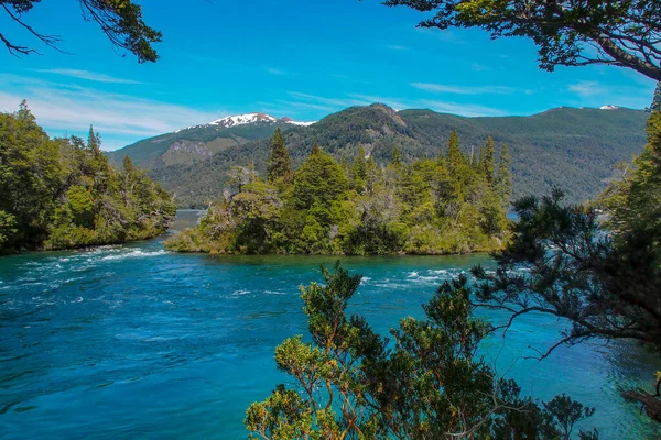 Rio Arrayanes Flod Omgiven Naturlig Skog Los Alerces Nationalpark Patagonien — Stockfoto
