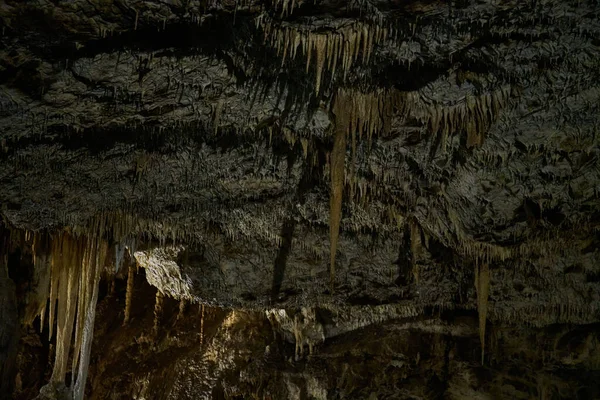 Formações Calcário Dentro Cavernas Macocha República Checa — Fotografia de Stock