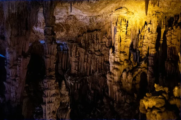 Eerie Scenery Enchanting Spooky Dripstones Gilindir Cave Aydnck Mersin Turkey — Stock Photo, Image