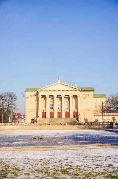 Poznan Polen Januar 2017 Gefrorener Teich Auf Einem Park Vor — Stockfoto