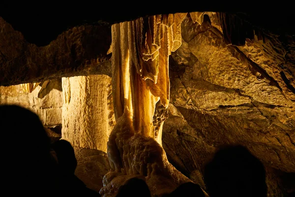 Formações Calcário Dentro Cavernas Macocha República Checa — Fotografia de Stock