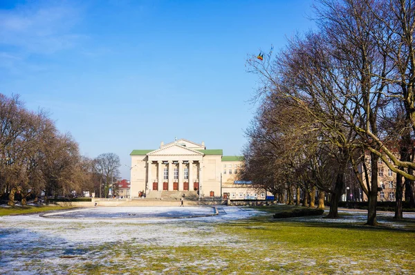 Poznan Poland Ocak 2017 Soğuk Bir Kış Günü Grand Theatre — Stok fotoğraf