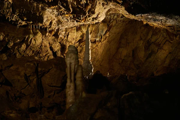 Formações Calcário Dentro Cavernas Macocha República Checa — Fotografia de Stock