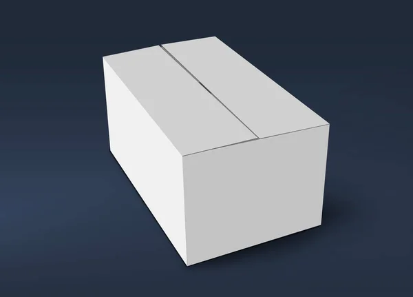 Eine Darstellung Einer Weißen Box Isoliert Auf Grauem Hintergrund — Stockfoto