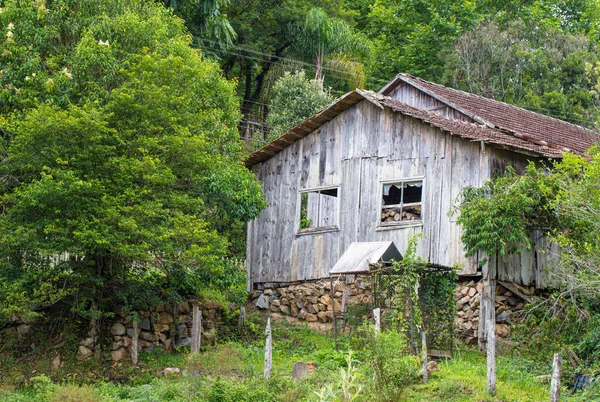 Krajobraz Wiejski Starą Chatą Santa Catarina Brazylia — Zdjęcie stockowe